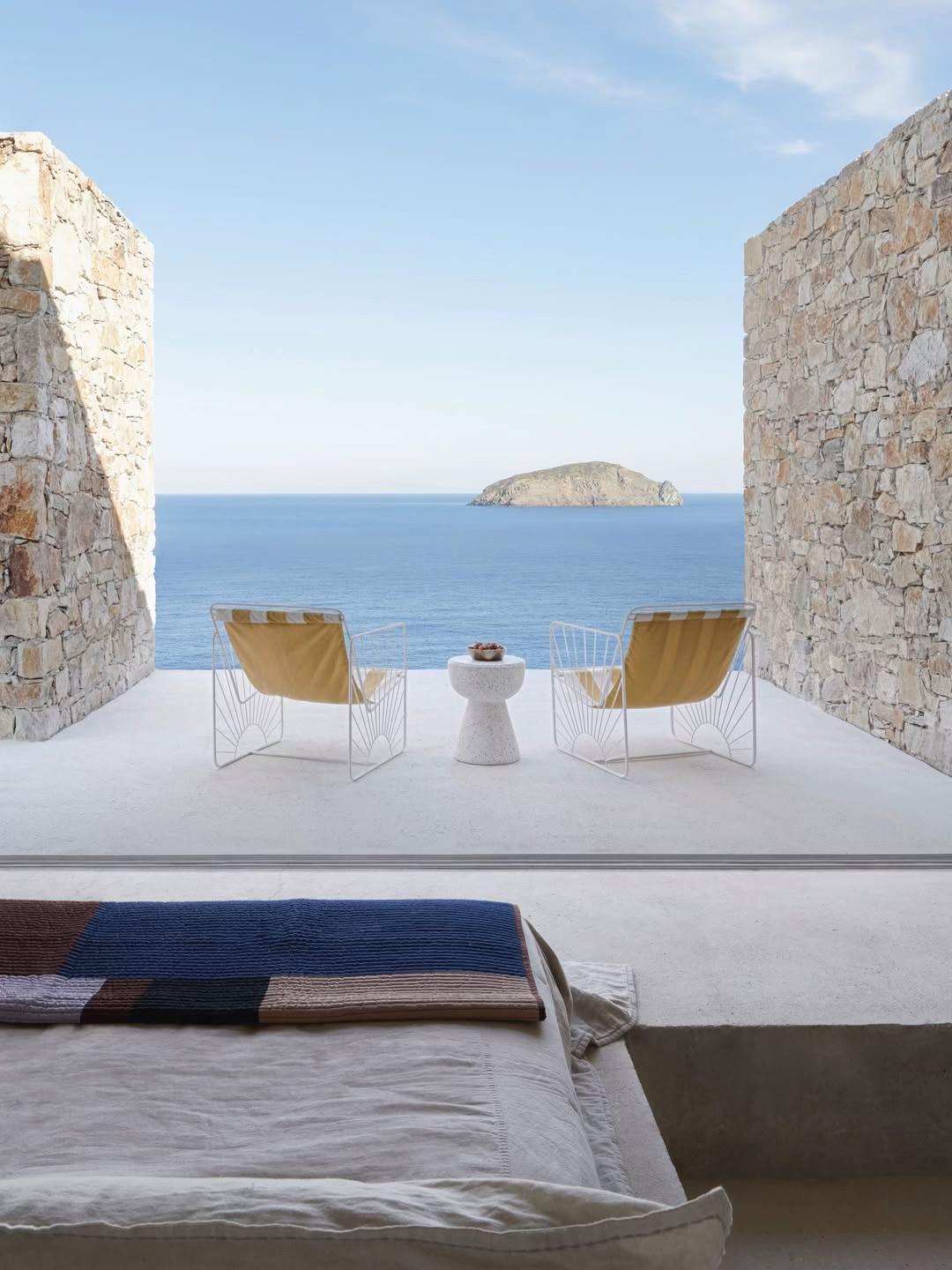 European luxury hotel exterior in summer light